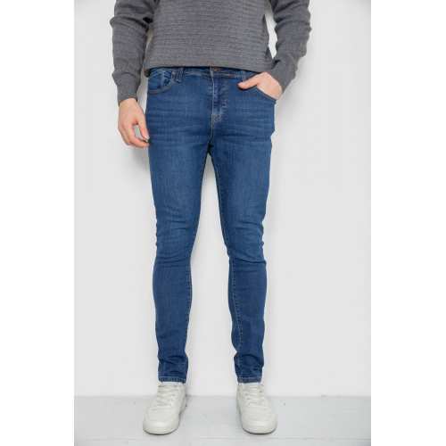 Джинсы мужские однотонные, цвет синий, 247R1095 Джинсы мужские однотонные, цвет синий, 247R1095