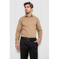 Рубашка мужская однотонная, цвет бежевый, 186R2013