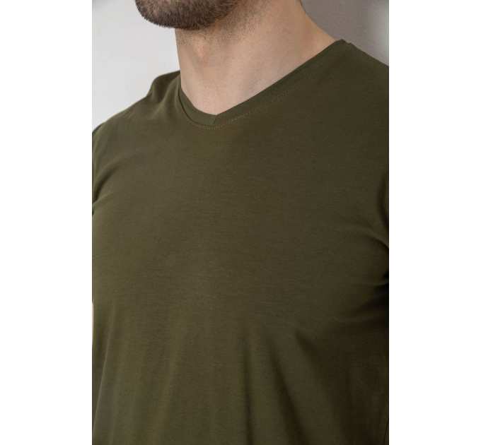 Футболка мужская однотонная базовая, цвет хаки, 244R2409