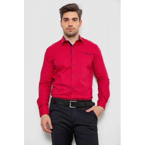 Рубашка мужская с принтом, цвет красный, 214R7094-1 Рубашка мужская с принтом, цвет красный, 214R7094-1