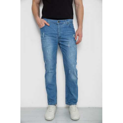 Джинсы мужские с потертостями, цвет голубой, 247R736 Джинсы мужские с потертостями, цвет голубой, 247R736