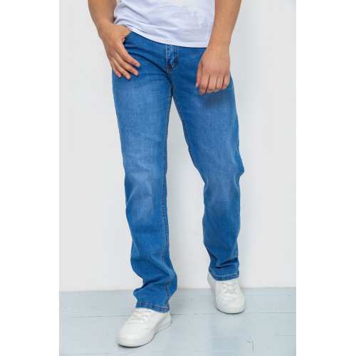 Джинсы мужские с потертостями, цвет голубой, 244R22-784 Джинсы мужские с потертостями, цвет голубой, 244R22-784