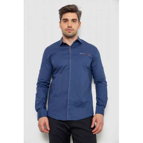 Рубашка мужская, цвет синий, 214R7004 Рубашка мужская, цвет синий, 214R7004