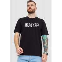 Футболка мужская батал, цвет черный, 208R014