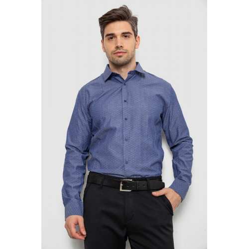 Рубашка мужская с длинным рукавом, цвет джинс, 214R838