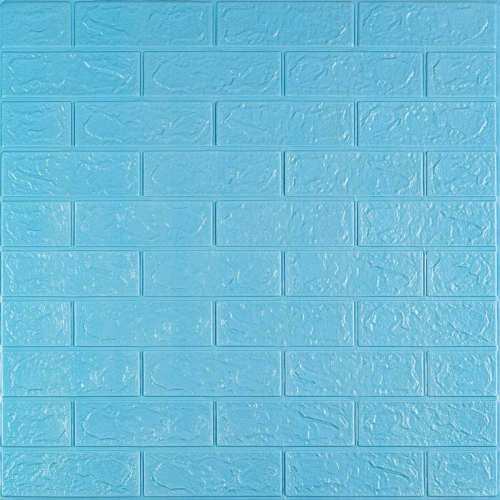 3D панель самоклеюча цегла Блакитна 700х770х3мм (005-3) SW-00000232