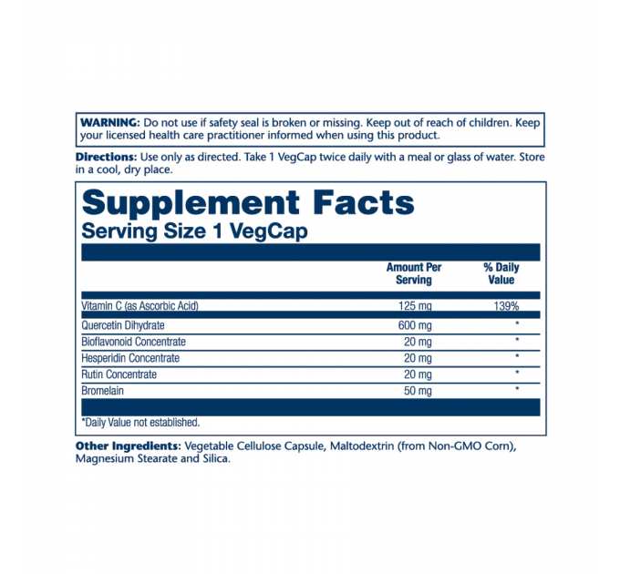Mega Quercetin 600mg - 60 vcaps
