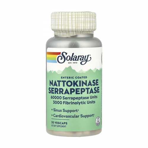 Nattokinase & Serrapeptase - 30 vcaps (Пошкоджена банка)