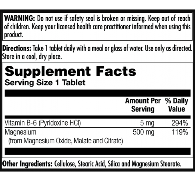 Magnesium Sustained Release Triple Source 500mg - 100 tabs