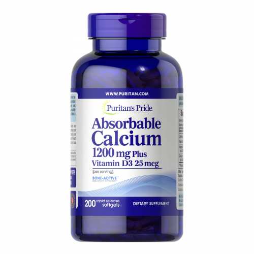 Absorbable Calcium 1200mg Plus Vitamin D3 25mcg - 200 softgels