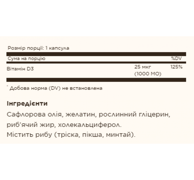 Vit D3 1000 IU - 250 softgels