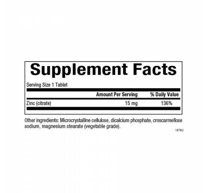 Zinc Citrate 15mg - 90 tabs