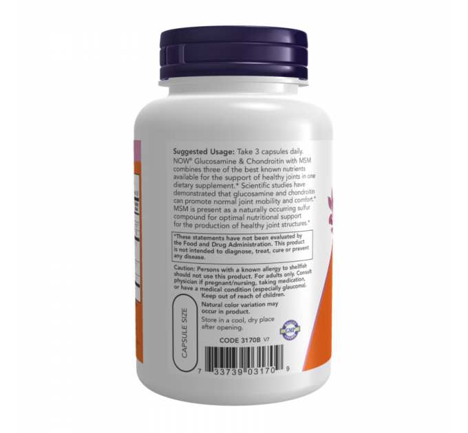 Glucosamine & Chondroitin with MSM - 180 vcaps