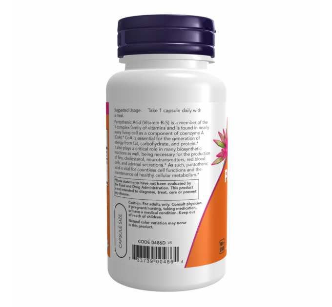 PANTOTHENIC ACID 500mg - 100 vcaps