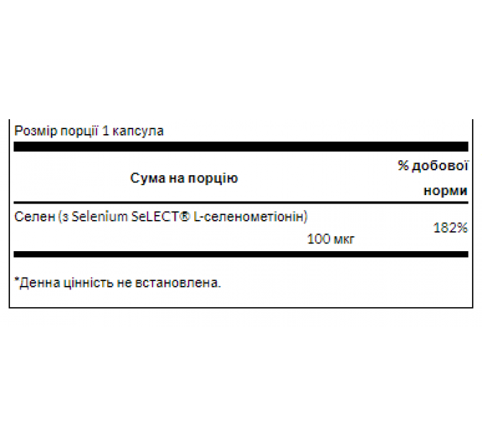 Selenium L-Selenomethionine 100mcg - 300cap