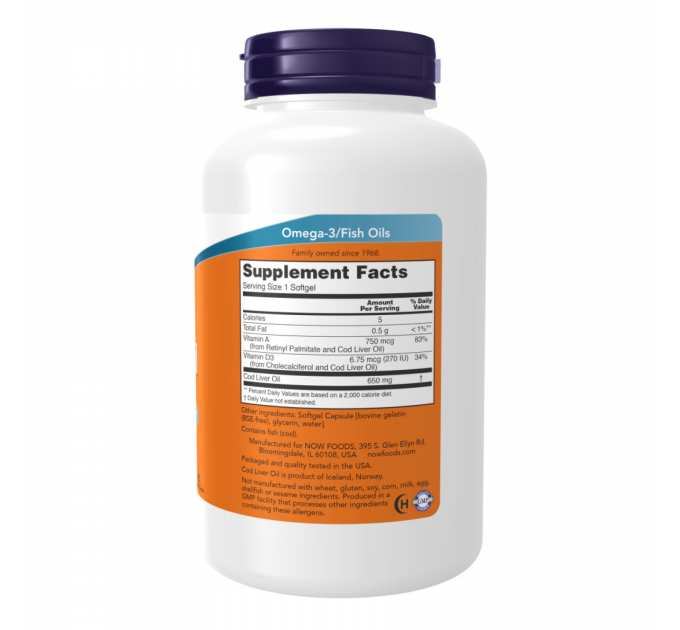 Cod Liver Oil 650mg - 250 sgels