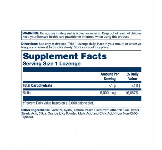 Biotin 5000mcg - 60 vcaps