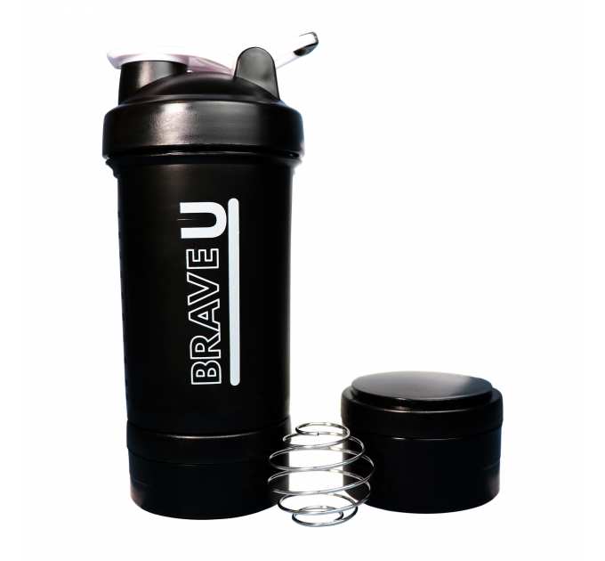 Shaker with containers 3 in 1 - 600ml Black