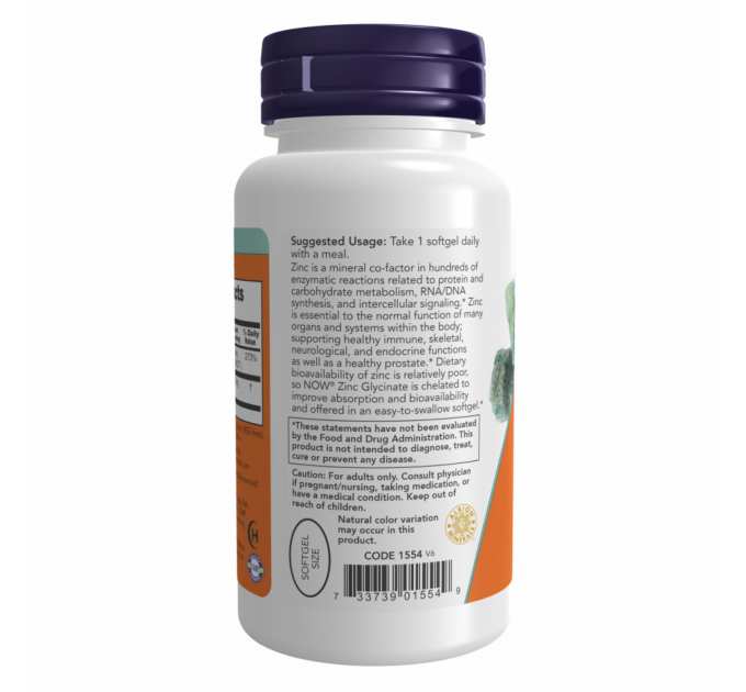 Zinc Glycinate 30mg - 120 sgels