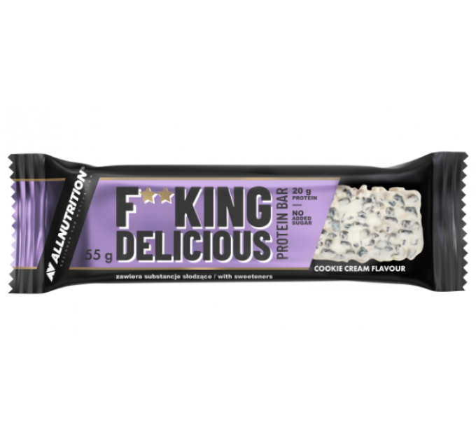 F**king delicious Protein Bar - 15x55g White Chocolate Cookies cream