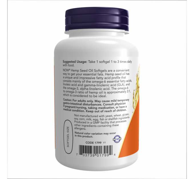 Hemp Seed Oil 1000 mg - 120 Softgels