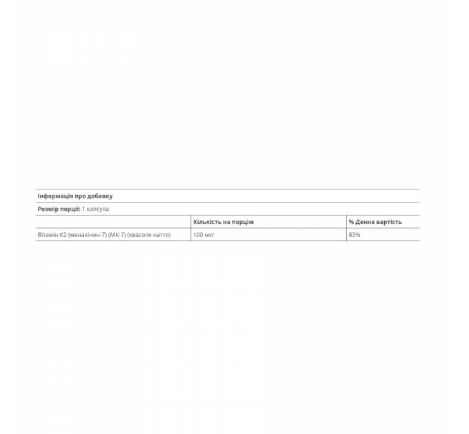 Vitamin K2 100mcg - 60 vcaps