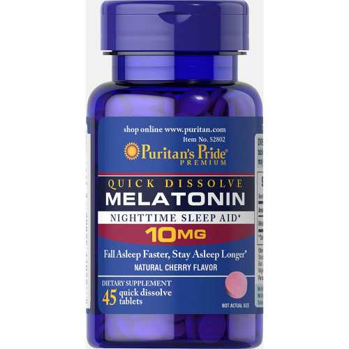 Quick Dissolve Melatonin 10 mg Cherry Flavor - 45 Tablets