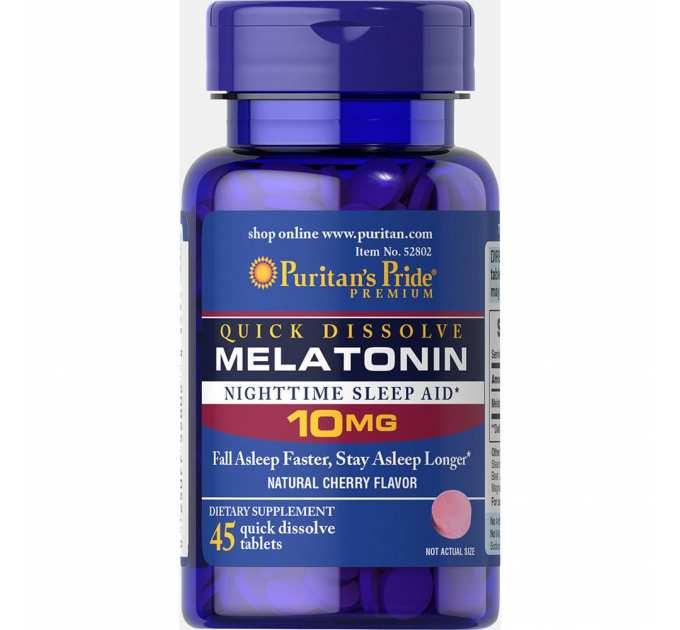 Quick Dissolve Melatonin 10 mg Cherry Flavor - 45 Tablets