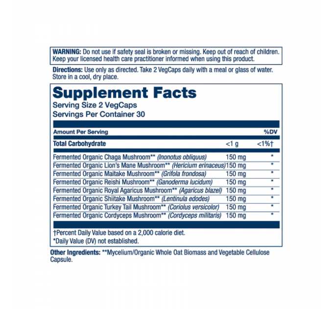 Org Grown Mushroom Complete 1200mg - 60 vcaps