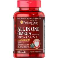 All In One Omega 3, 5, 6, 7 and 9 with Vitamin D3 - 60 Softgels