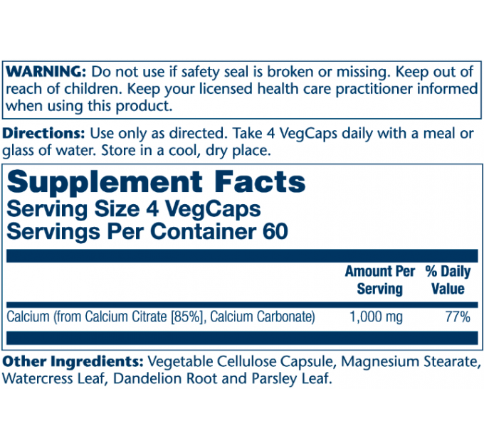 Calcium Citrate 1000mg - 240 vcaps