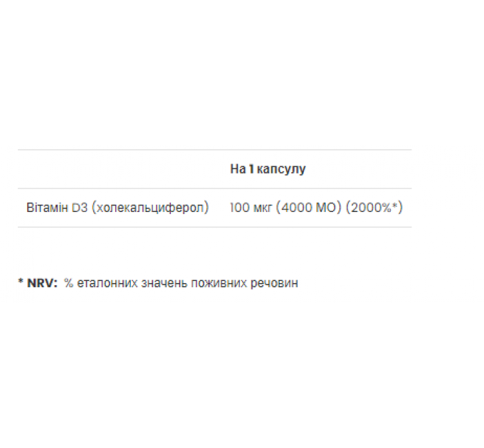 Vitamin D3 4000IU - 120 softgels