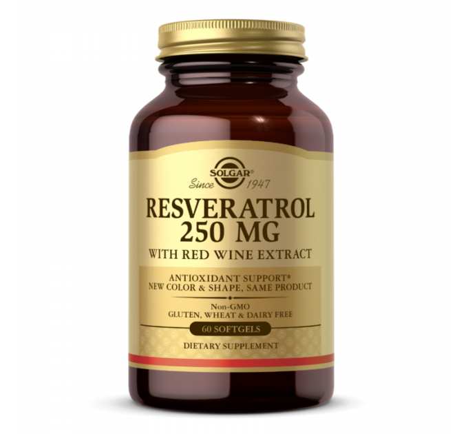 Resveratrol 250mg with Red Wine Extract - 60 softgels