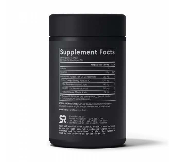 Omega-3 Fish Oil Alaska Pollock 1250mg - 90 softgels