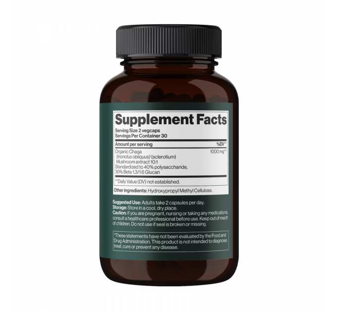 Chaga Mushroom 1000 mg - 60 vegcaps