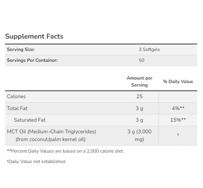 MCT Oil 1000 mg - 150 sgels