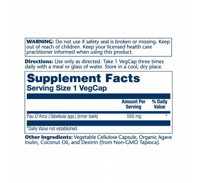 Pau D'Arco Bark 550mg - 100 vcaps