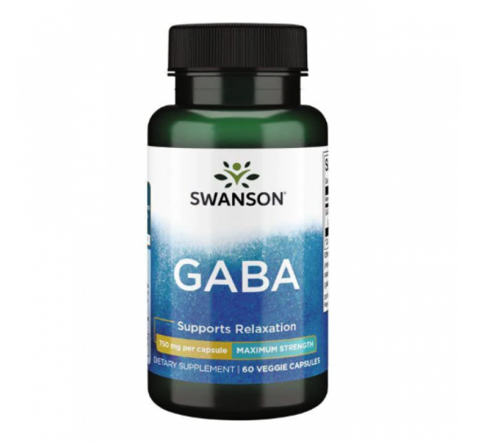 GABA Maximum Strength 750 mg - 60 Veg Caps