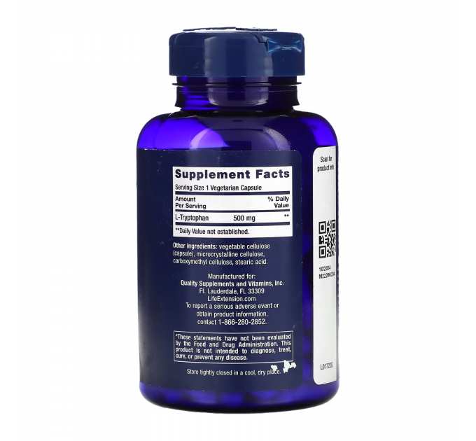 L-Tryptophan 500mg - 90 vcaps