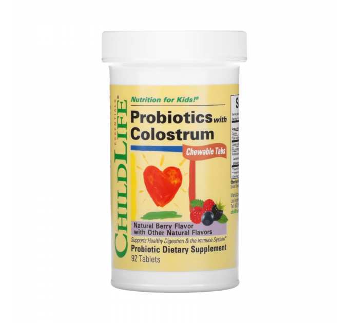 Probiotics with Colostrum Chewable - 90 tabs Natural Berry