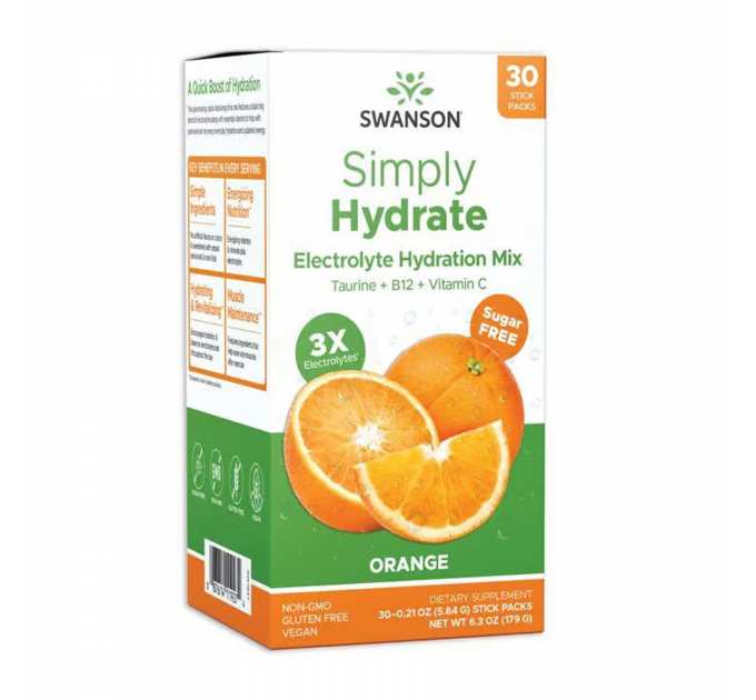 Simply Hydrate Electrolyte Hydration Mix - 30 packs Orange