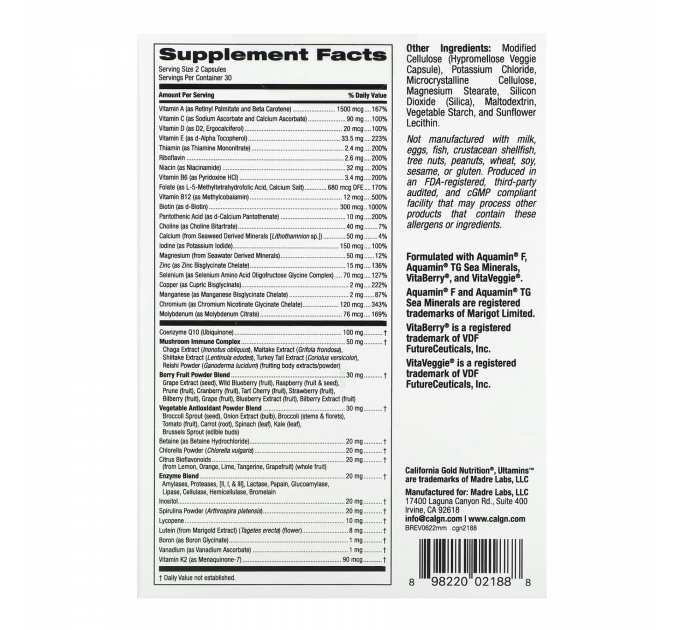 Ultamins MENS Multivitamin - 60 vcaps