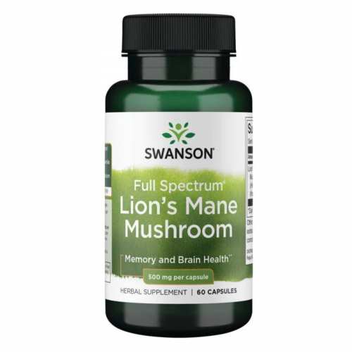 Lions Mane Mushroom 500mg - 60caps (Пошкоджена банка)
