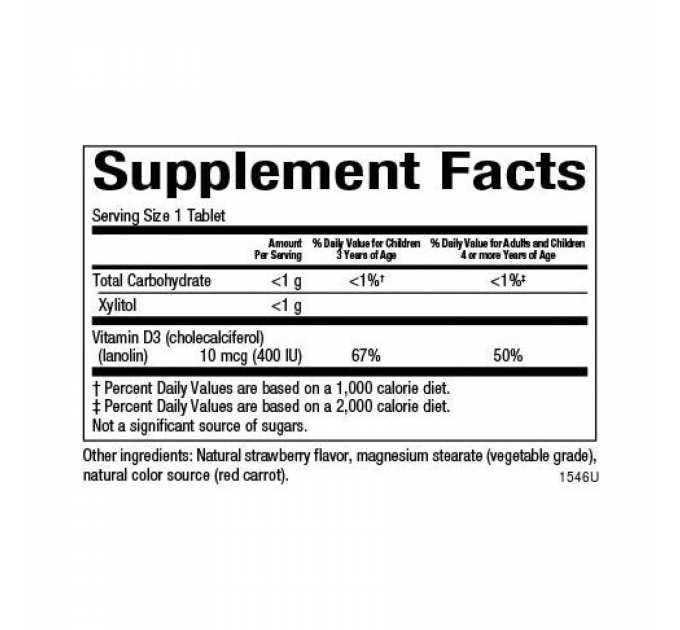 Vitamin D3 10 mcg (400 IU) - 250 tabs Berry Bunch