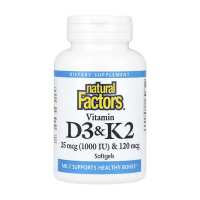 Vitamin D3 & K2 25 mcg (1000 IU) & 120 mcg - 120 softgels