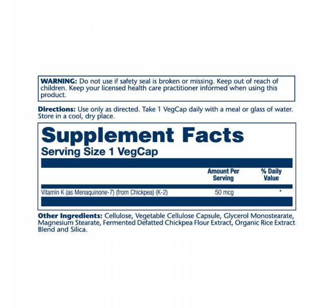 Vitamin K-2 MK-7 50mcg - 30 vcaps