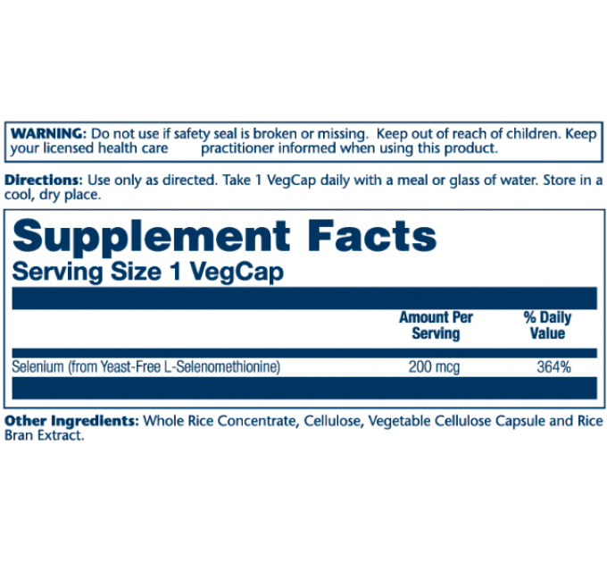 Selenium Yeast Free 200mcg - 90 vcaps