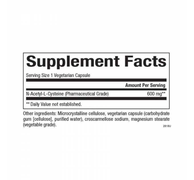 N-Acetyl-L-Cysteine Amino Acid 600mg - 60 vcaps