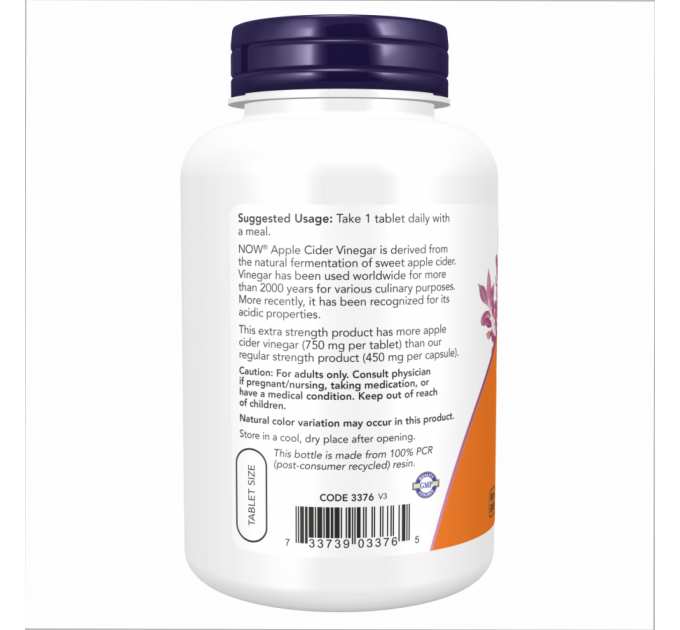 Apple Cider Vinegar 750 mg - 180 tabs