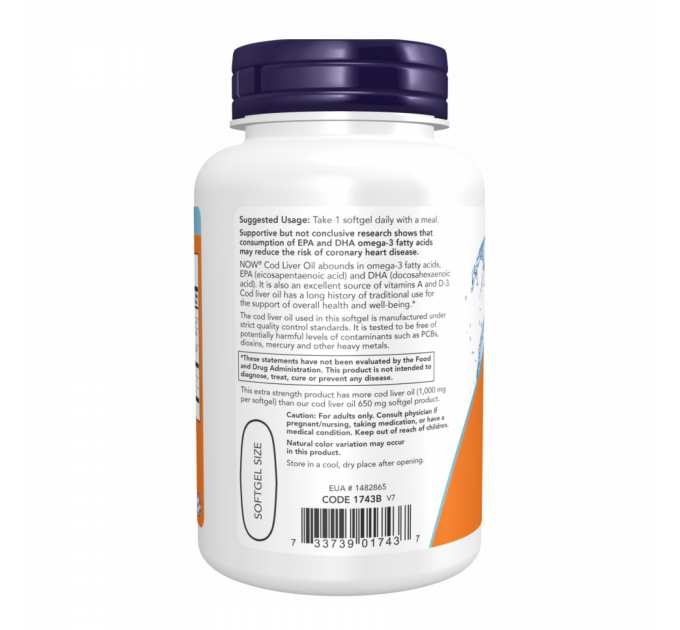 Cod Liver Oil 1000mg - 180 sgels